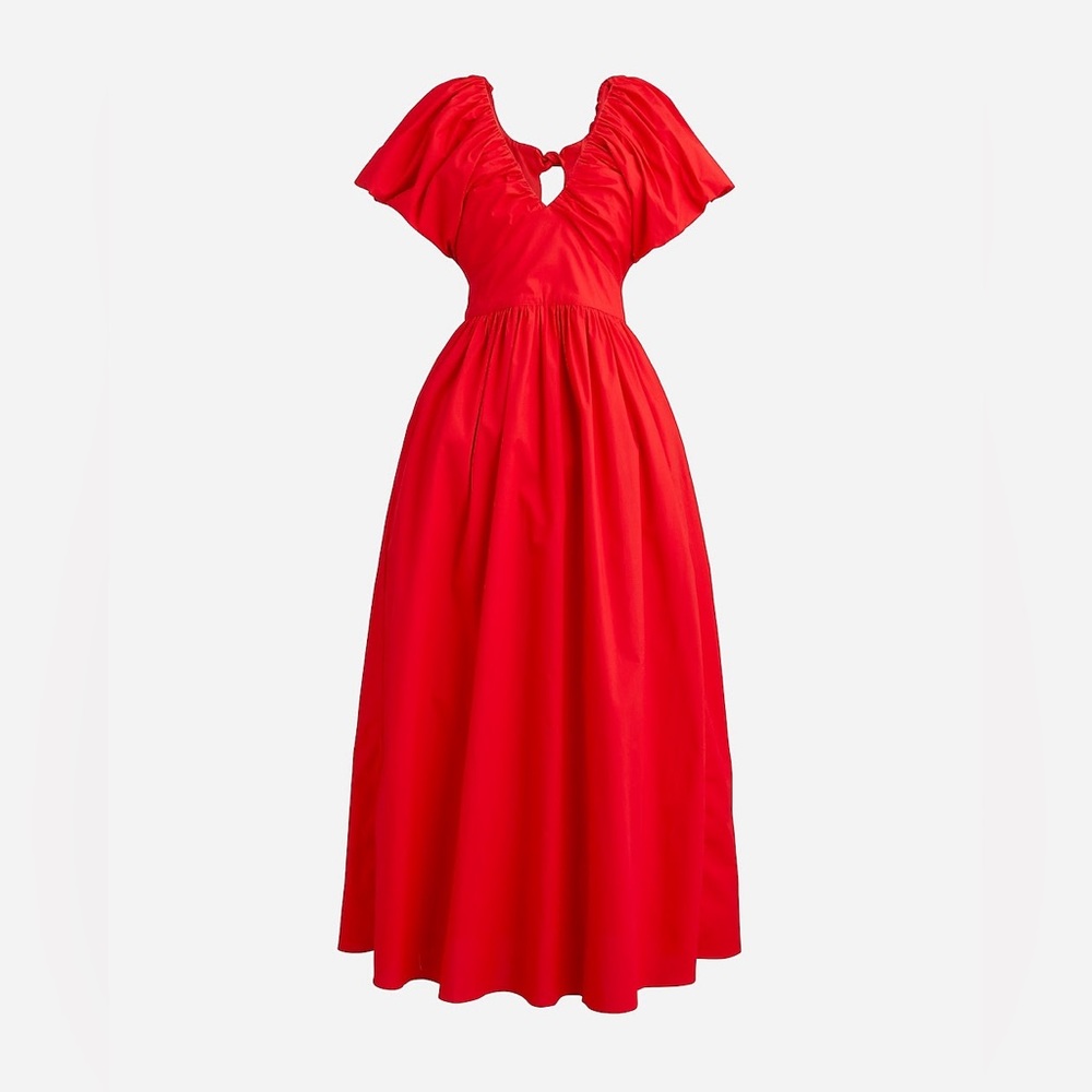 Jcrew Cecily dress in cotton poplin in candy apple red!